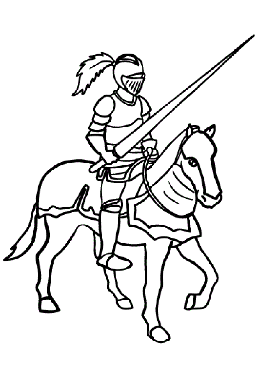 Knight On The Horse Coloring Page Free Printable Coloring Pages For Kids