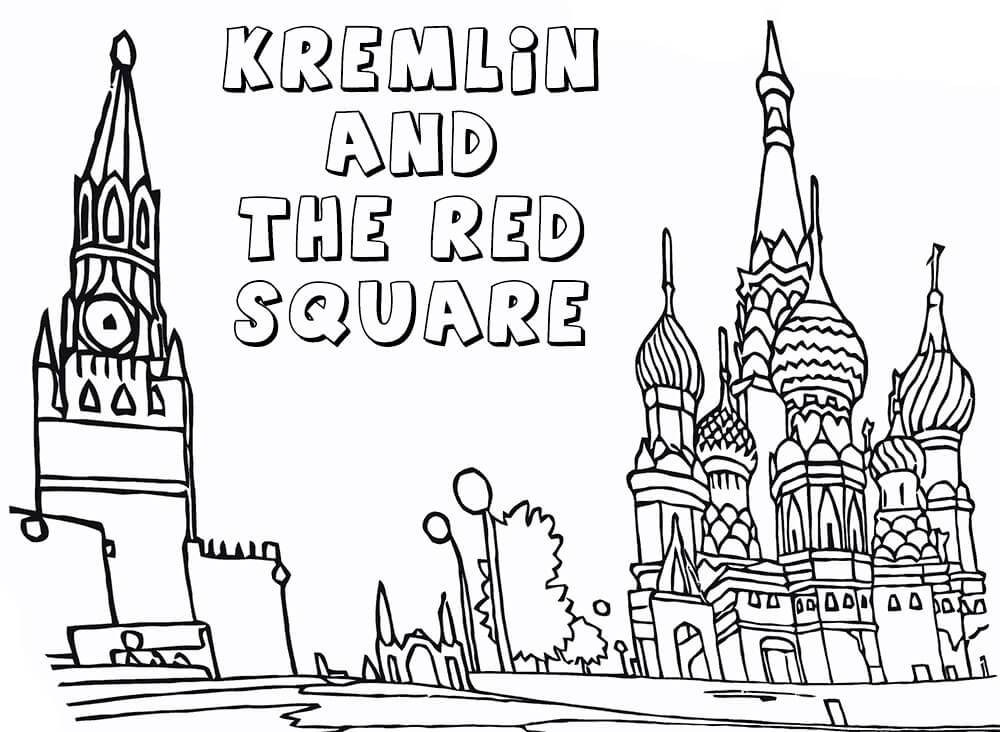 Kremlin and the Red Square Coloring Page - Free Printable Coloring