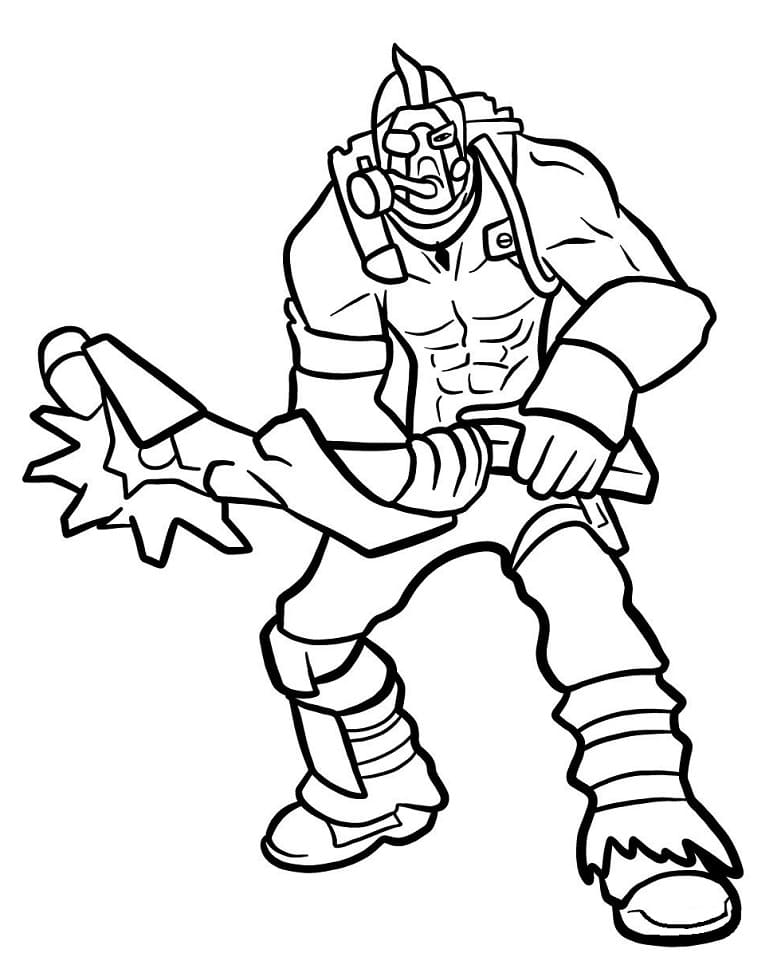 Krieg from Borderlands Coloring Page - Free Printable Coloring Pages