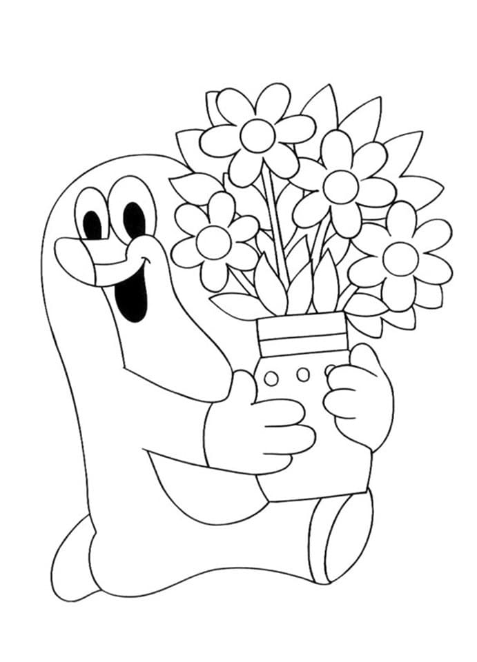 Little Bunny from Krtek Coloring Page - Free Printable Coloring Pages