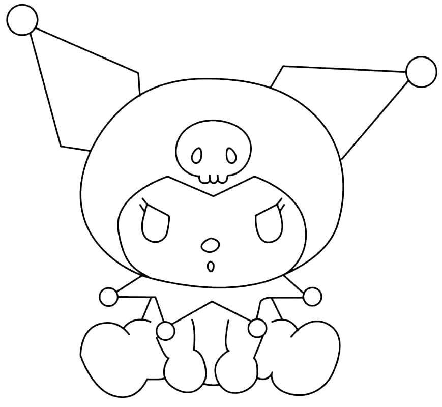 Kuromi is Happy Coloring Page - Free Printable Coloring Pages for Kids