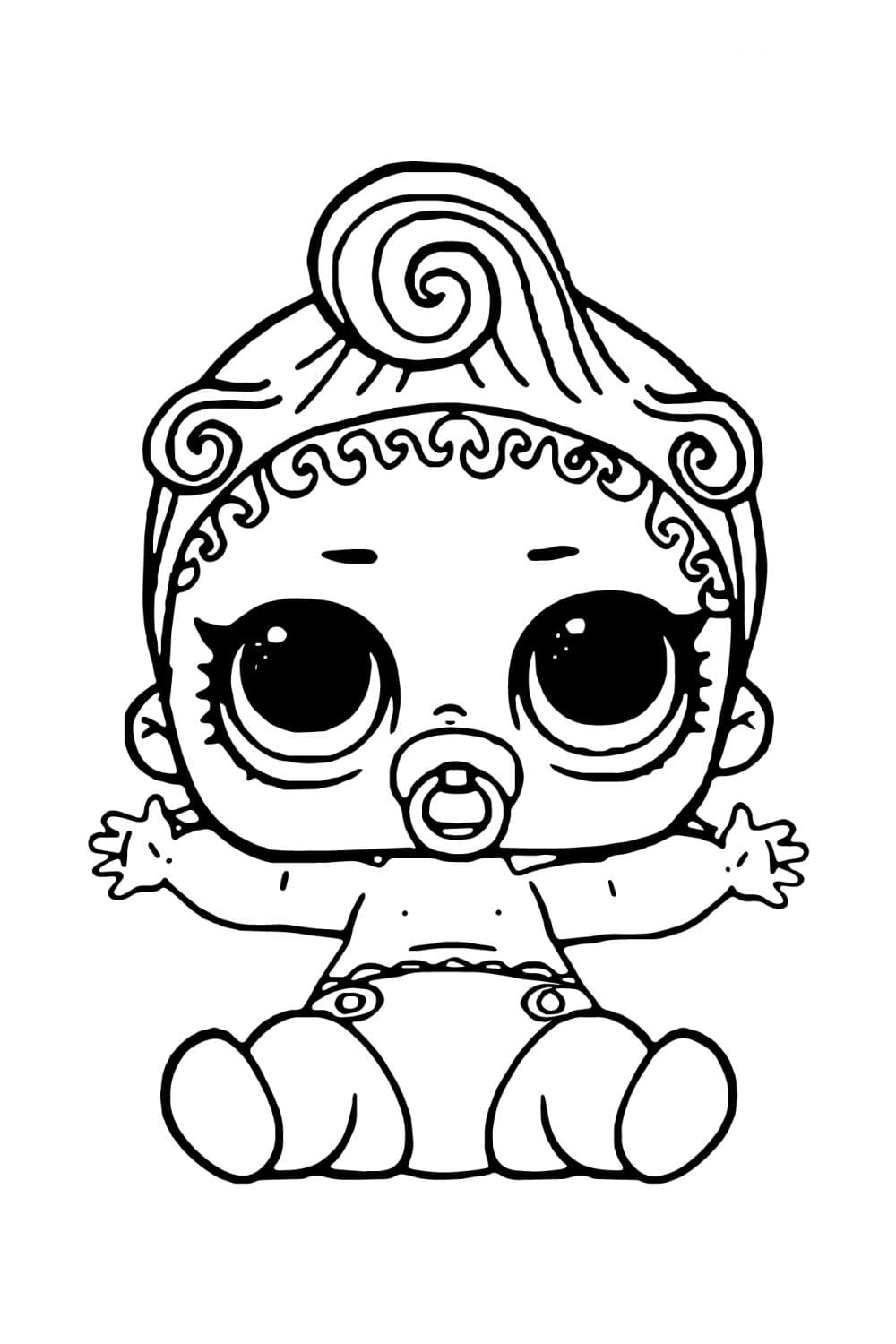 LOL Baby Little Sister Pink Coloring Page   Free Printable ...