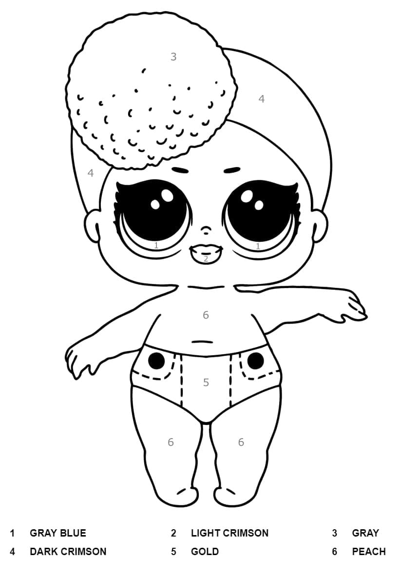 lol doll color by number coloring page free printable coloring pages for kids
