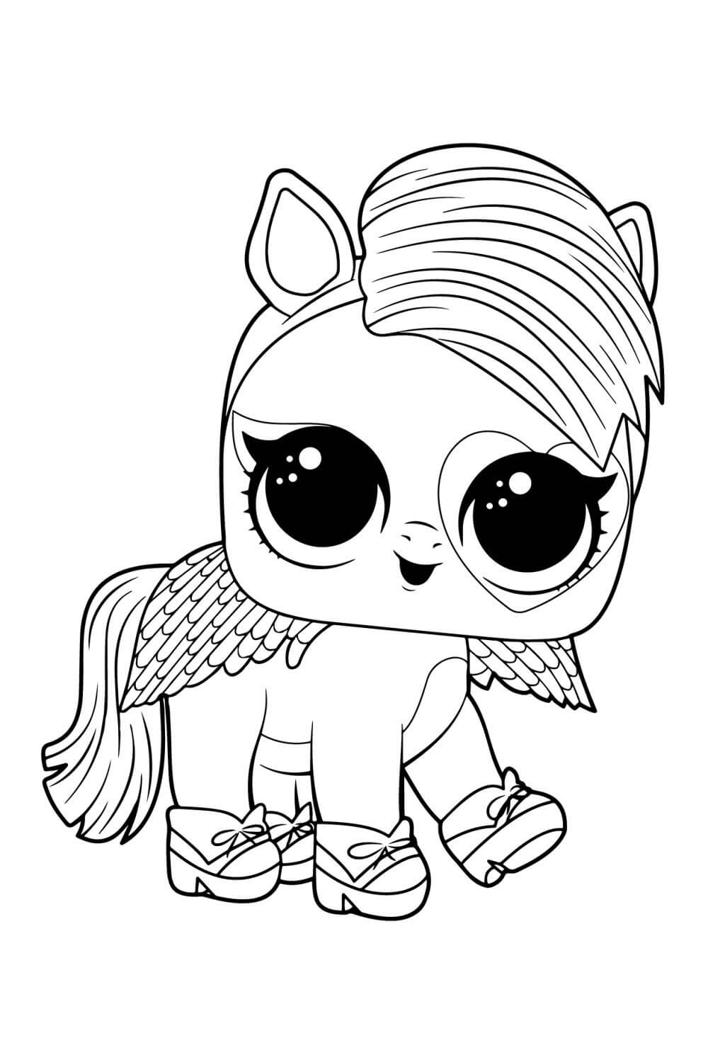 LOL Pet Pony Pretty Girl Coloring Page   Free Printable Coloring ...