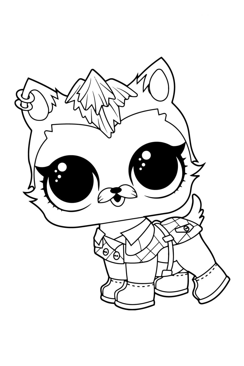 LOL Pets Puppy Scout Coloring Page - Free Printable Coloring Pages for Kids