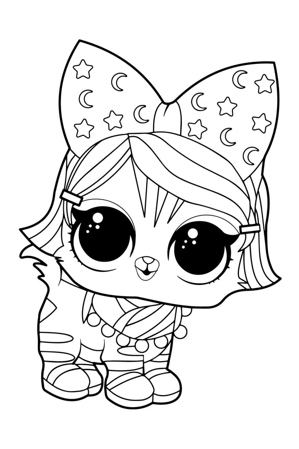 lol rare pet kitten night coloring page free printable coloring pages for kids