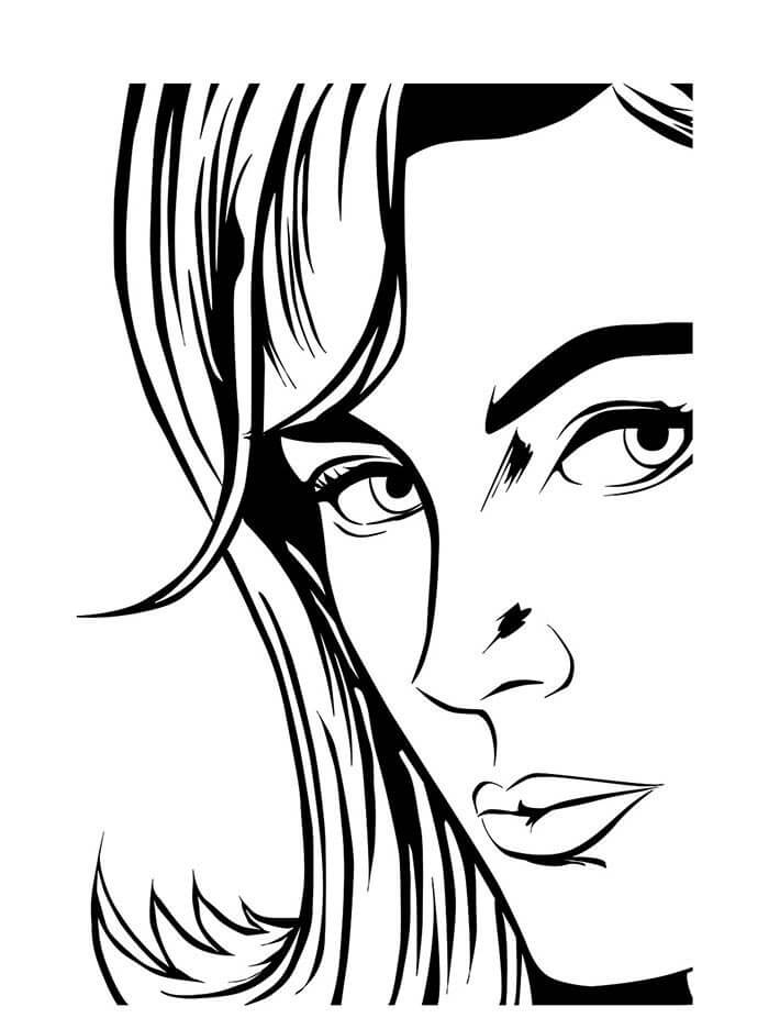 selfie realistic girl coloring pages