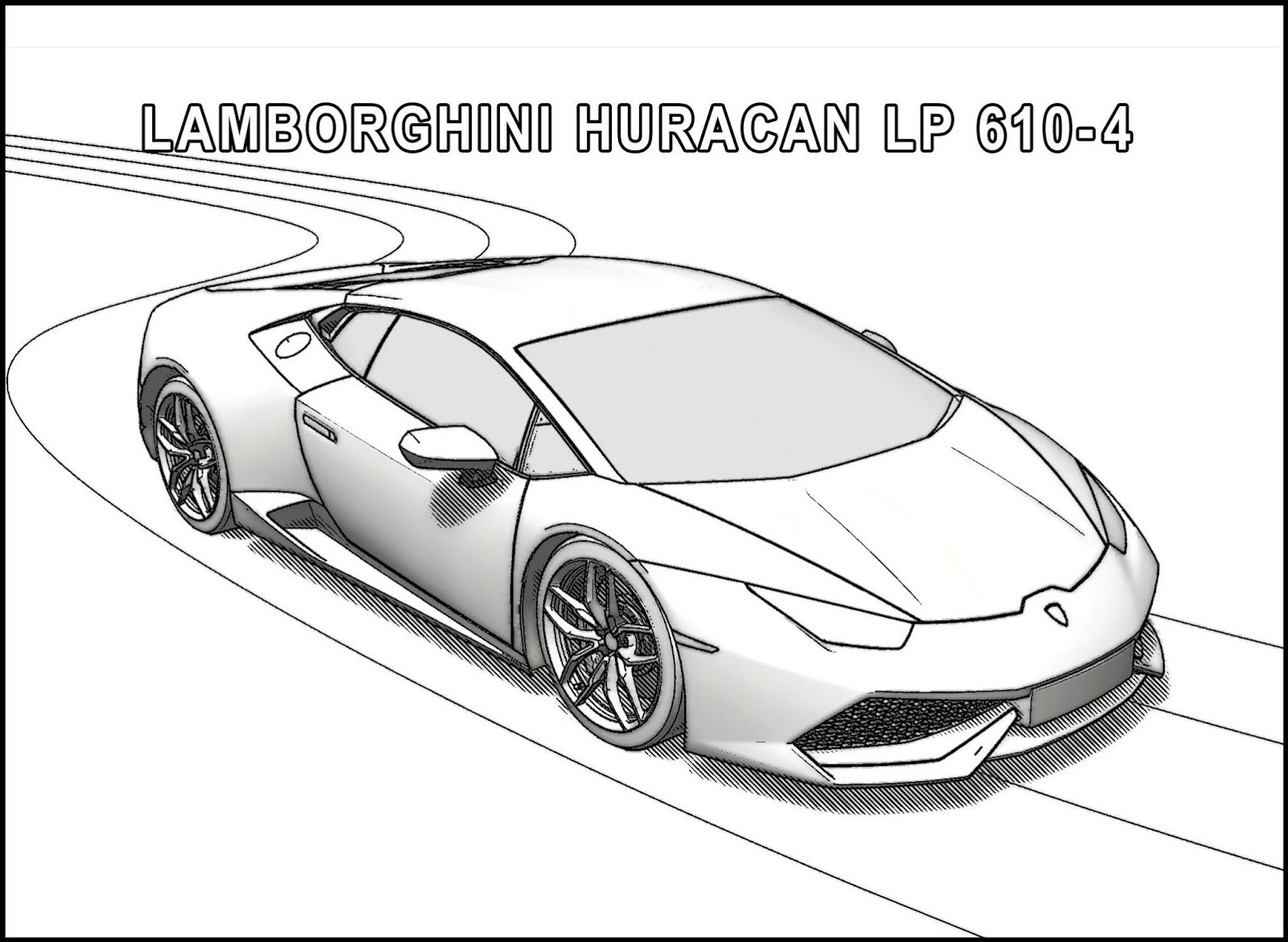 Lamborghini Huracan LP 610 4 Coloring Page - Free Printable Coloring Pages  for Kids