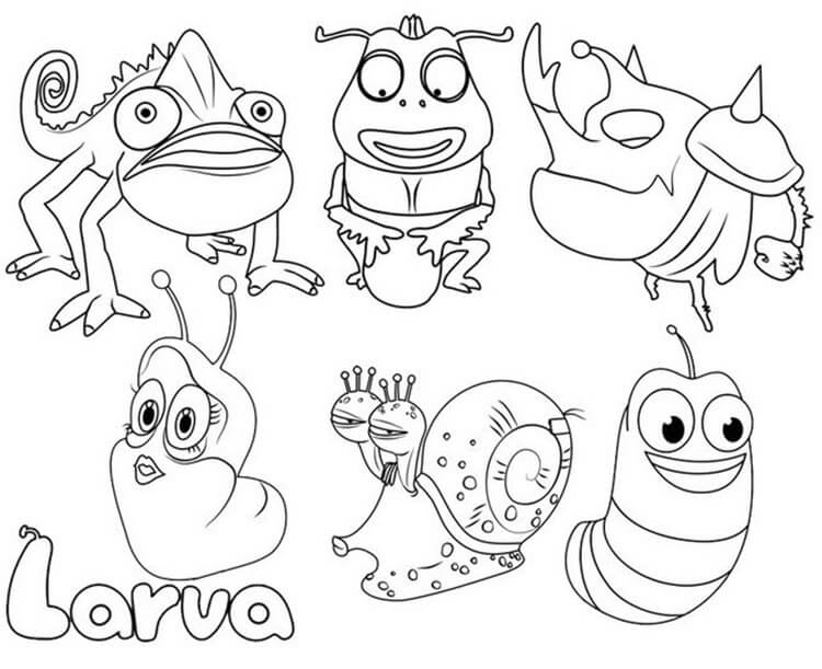 Larva characters Coloring Page - Free Printable Coloring Pages for Kids