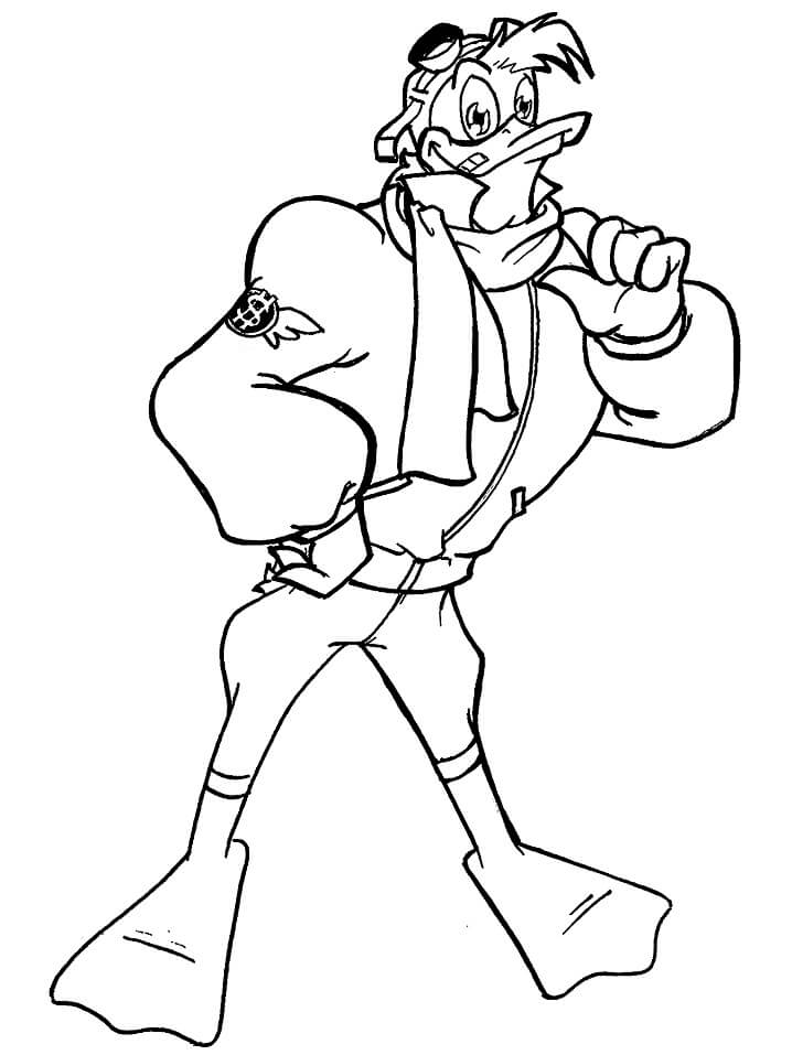 Scrooge McDuck from Ducktales Coloring Page - Free Printable Coloring