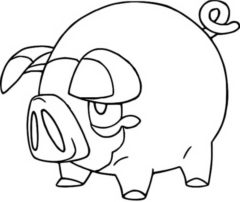 lechonk coloring page online pokemon