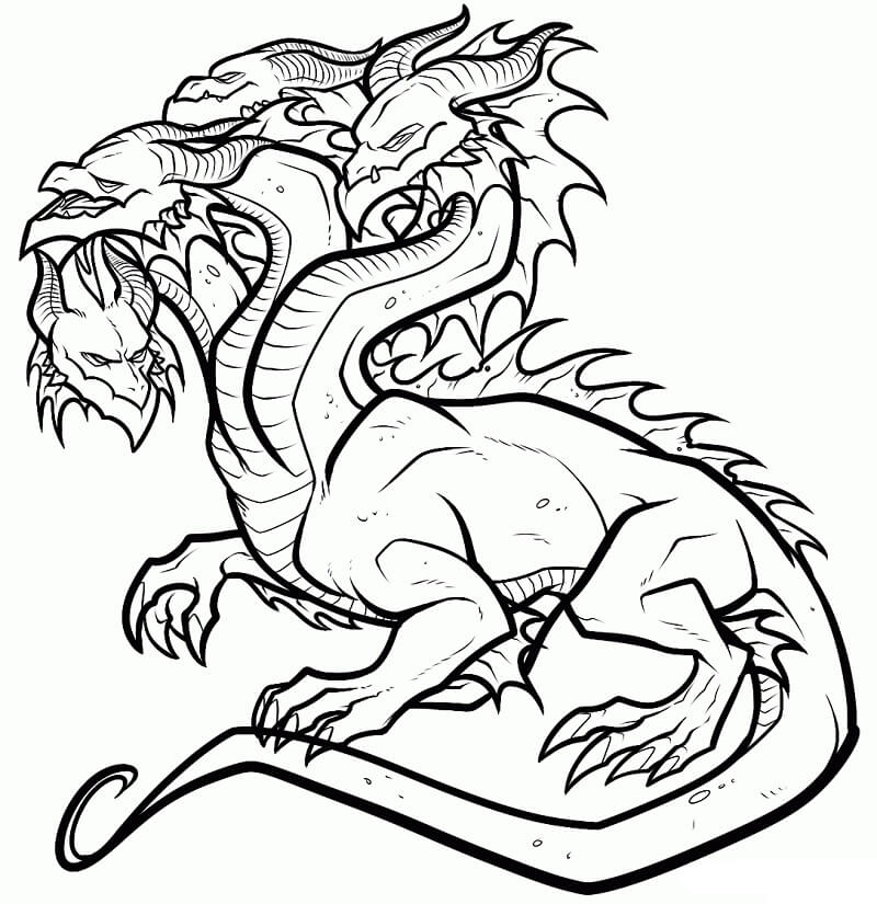√ Hydra Coloring Pages - Hydra Dragon Coloring Pages Hollywoodprays