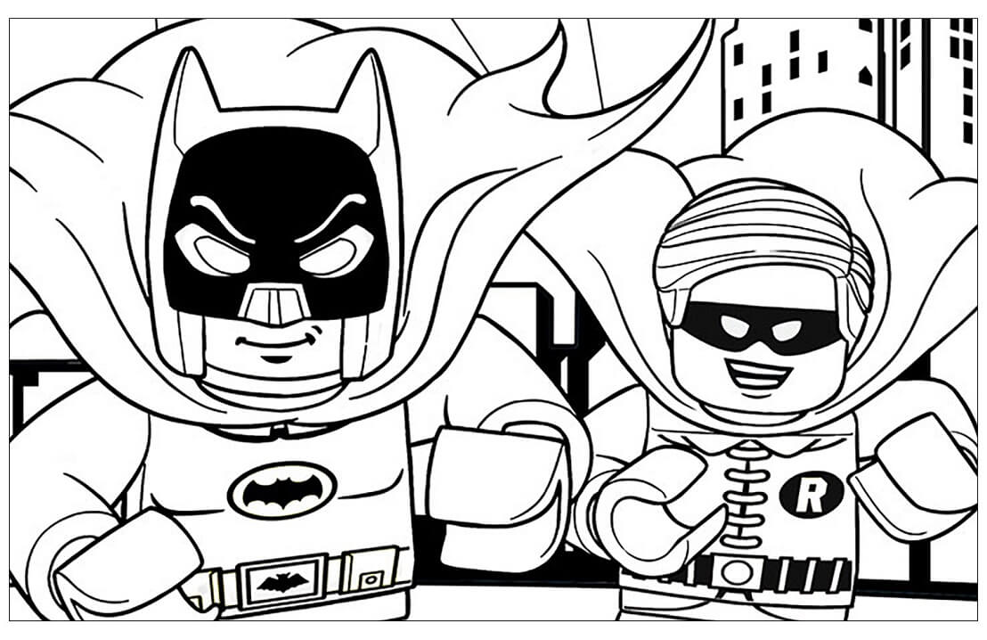 Lego Batman and Robin Coloring Page - Free Printable Coloring Pages for Kids