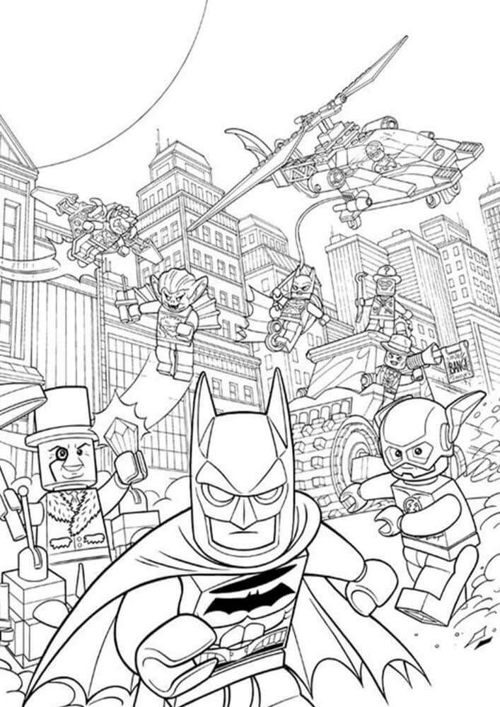 Lego Batman In City Coloring Page Free Printable Coloring Pages For Kids