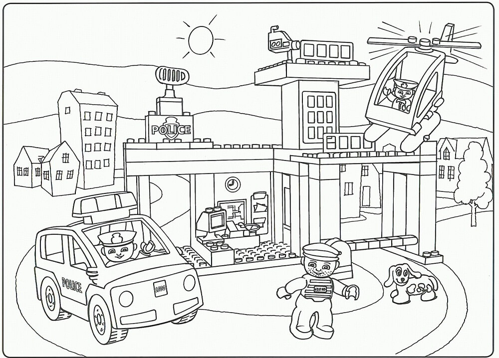 lego city police coloring page  free printable coloring