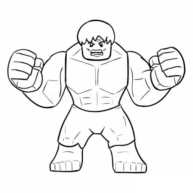 Angry Lego Hulk Coloring Page - Free Printable Coloring Pages for Kids