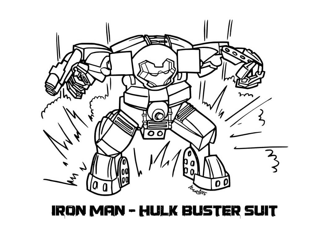 Lego Hulkbuster Coloring Page - Free Printable Coloring Pages for Kids.