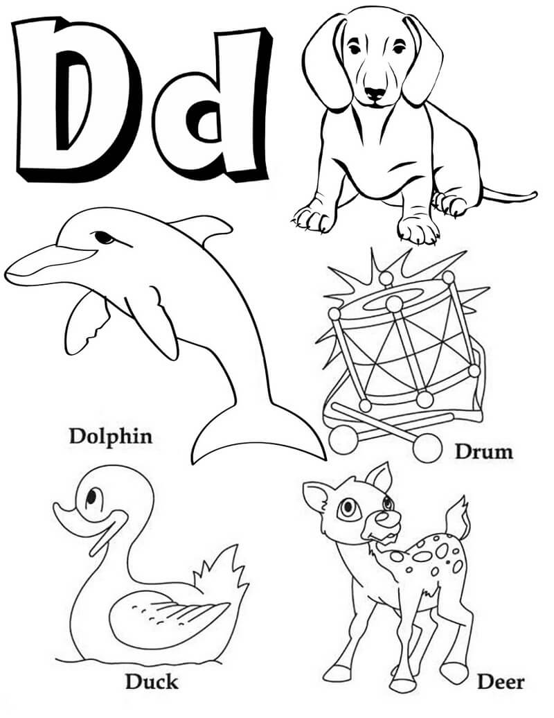 letter d coloring page free printable coloring pages for kids