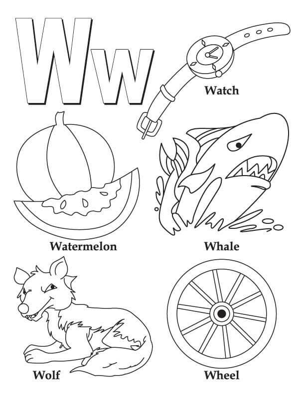 Letter W Coloring Pages Printable