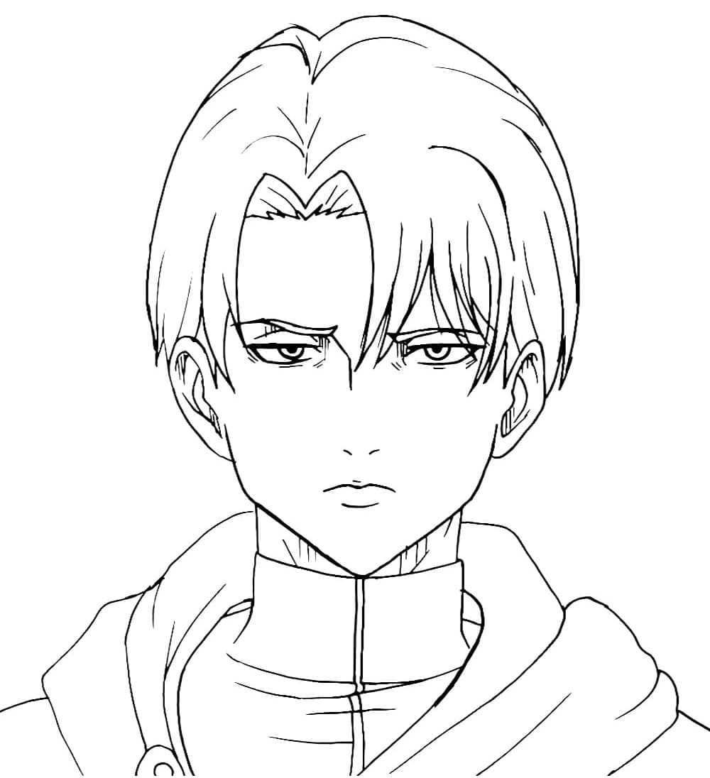 Levi Ackerman's Face Coloring Page - Free Printable Coloring Pages for Kids