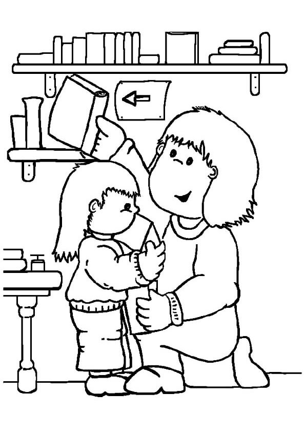 Librarian 4 Coloring Page - Free Printable Coloring Pages for Kids