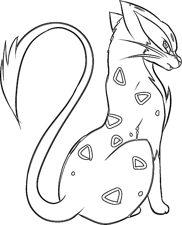 liepard coloring pages for children pokemon