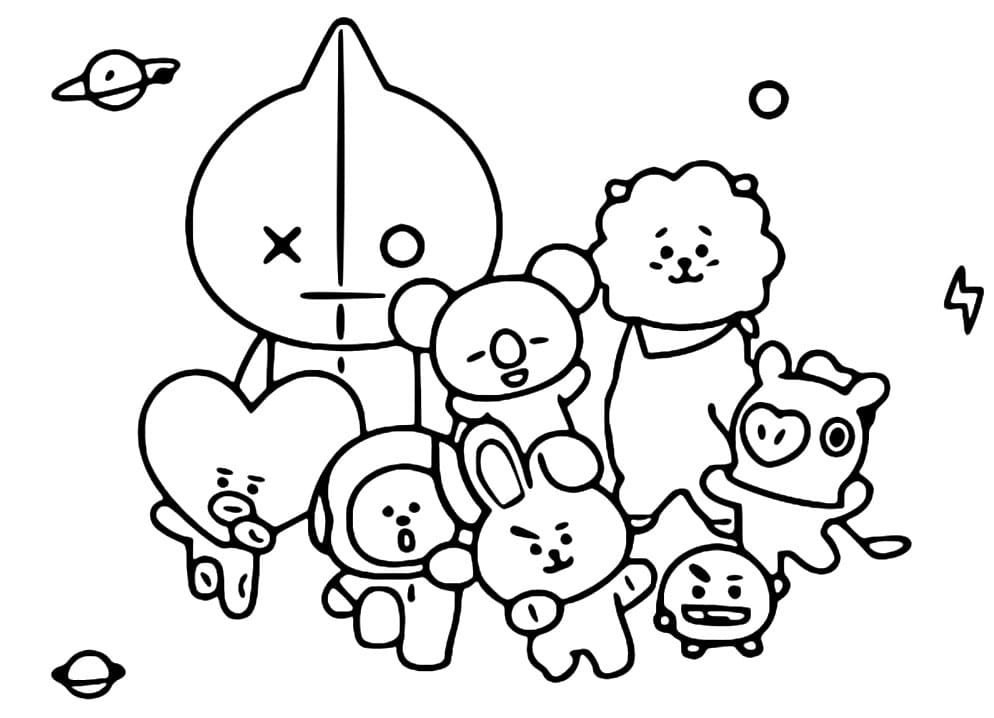 5000 Collections Bt21 Van Coloring Pages  HD