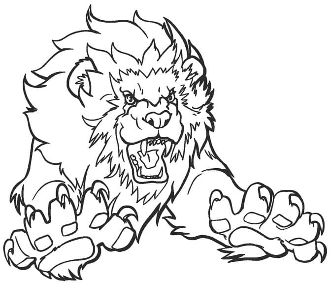 Free Roaring Lion Coloring Pages