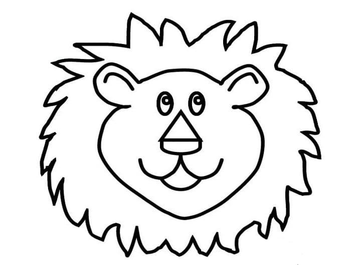 Lion Face to Color Coloring Page Free Printable Coloring Pages for Kids