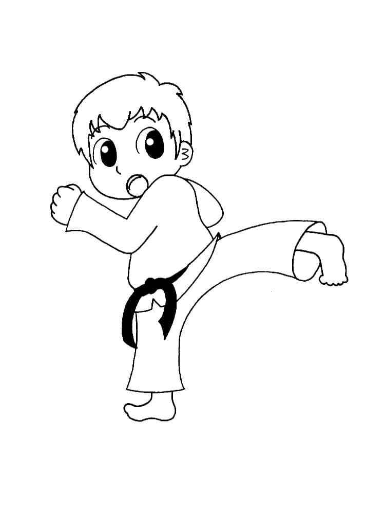 Little Boy Learning Karate