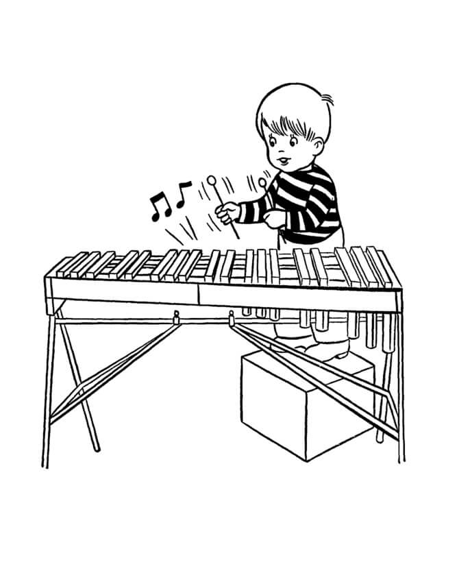 Little Boy Playing Xylophone