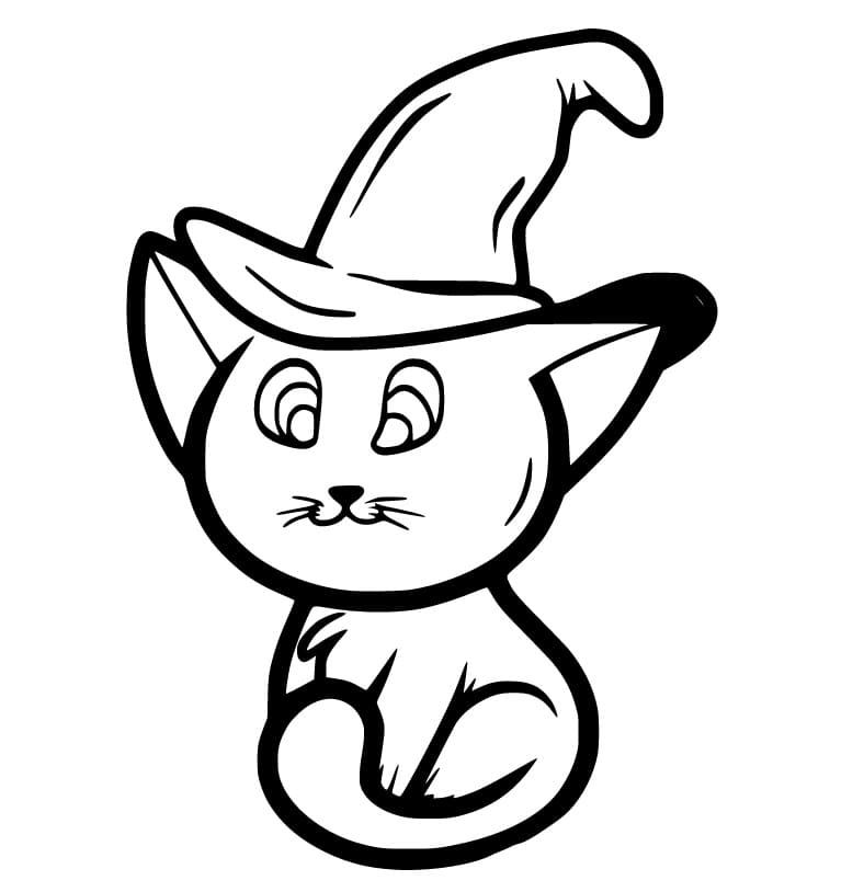 Little Cat in Witch Hat