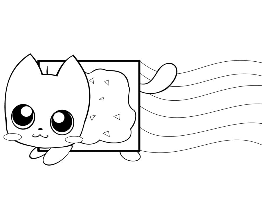 little cute nyan cat coloring page free printable coloring pages for kids