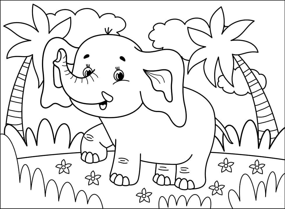 elephant coloring pages for toddlers