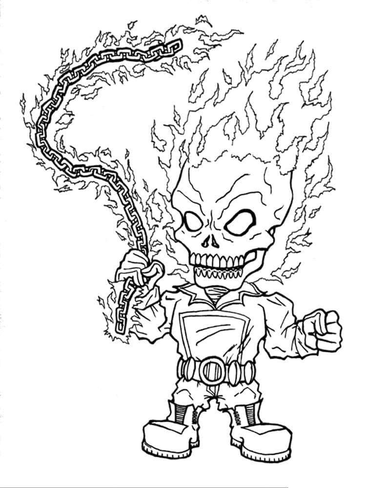 Little Ghost Rider Coloring Page - Free Printable Coloring Pages for Kids