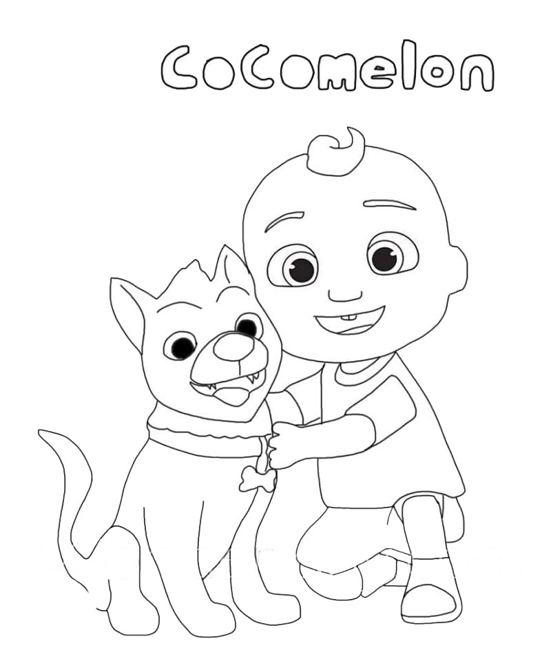 Mom and Little Johnny Cocomelon Coloring Page - Free Printable Coloring