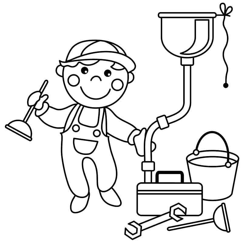Plumber 2 Coloring Page - Free Printable Coloring Pages for Kids