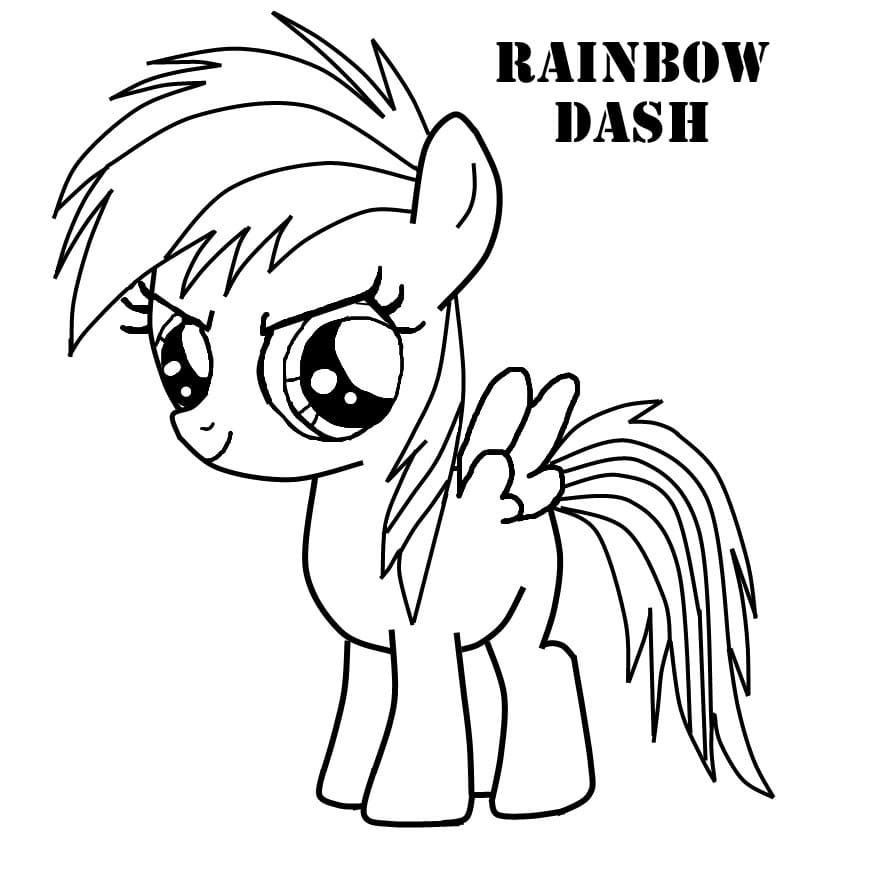 Little Rainbow Dash Coloring Page   Free Printable Coloring Pages ...