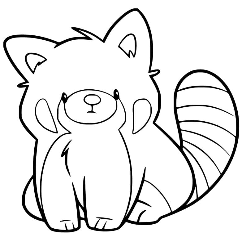 Little Red Panda Coloring Page - Free Printable Coloring Pages for Kids
