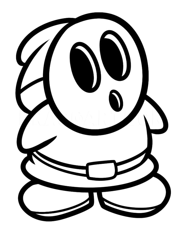 Shy Guys Mario Coloring Page - Free Printable Coloring Pages for Kids