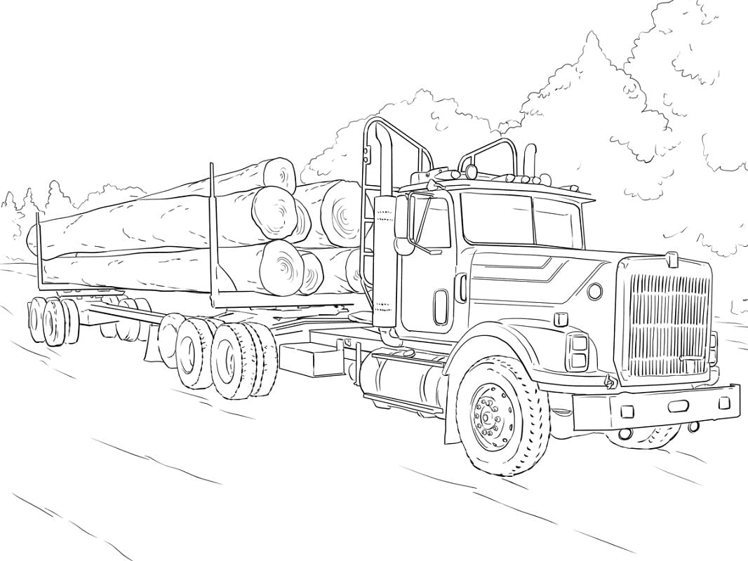 log truck coloring page free printable coloring pages for kids