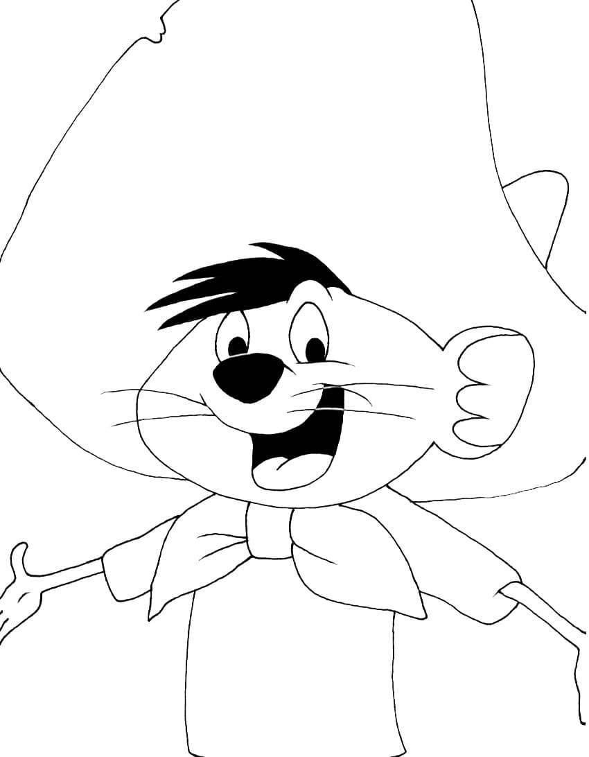 Easy Speedy Gonzales Coloring Page - ColoringAll