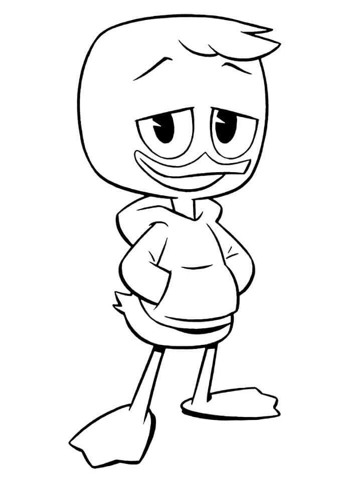 Louie Duck from Ducktales Coloring Page - Free Printable Coloring Pages