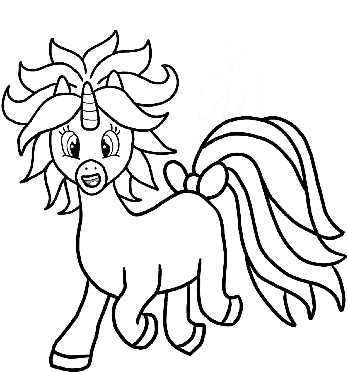 Unicorn And Rainbow Coloring Page - Free Printable Coloring Pages for Kids