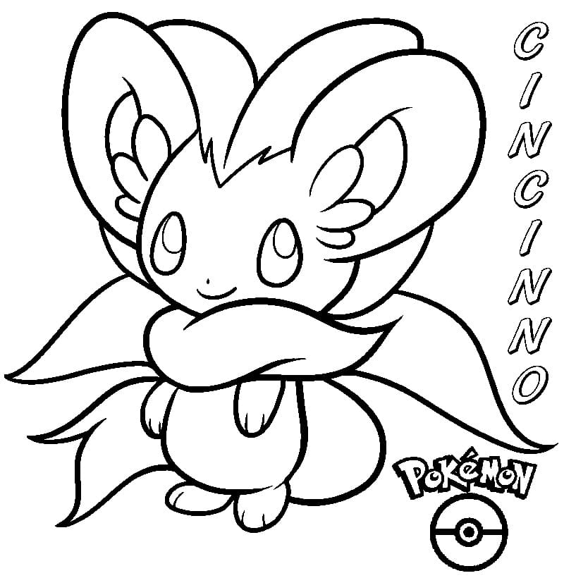 free cinccino color pages pokemon