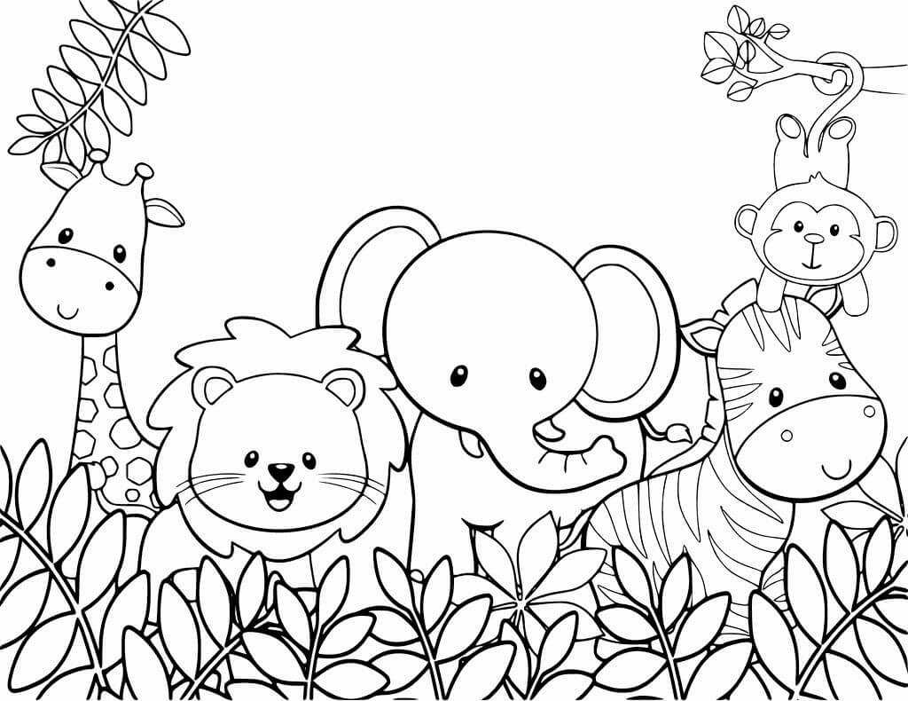 Lovely Jungle Coloring Page   Free Printable Coloring Pages for Kids