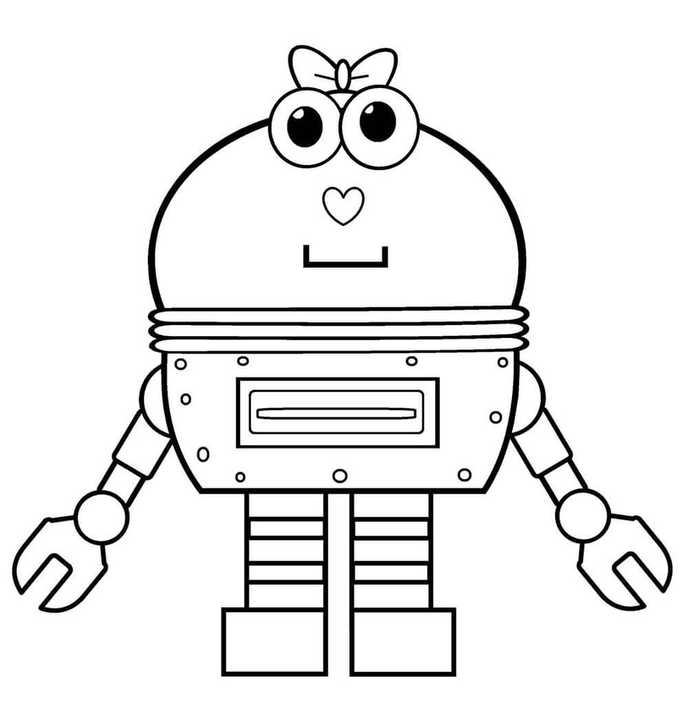 Lovely Robot Coloring Page - Free Printable Coloring Pages for Kids