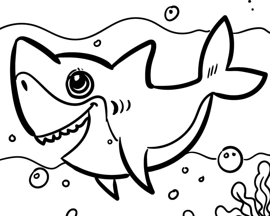 Shark Coloring Page For Kids