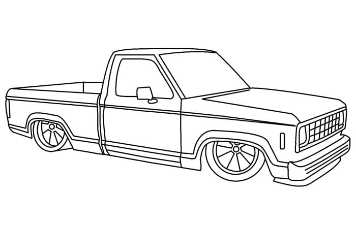 Lowrider Truck Coloring Page - Free Printable Coloring Pages for Kids