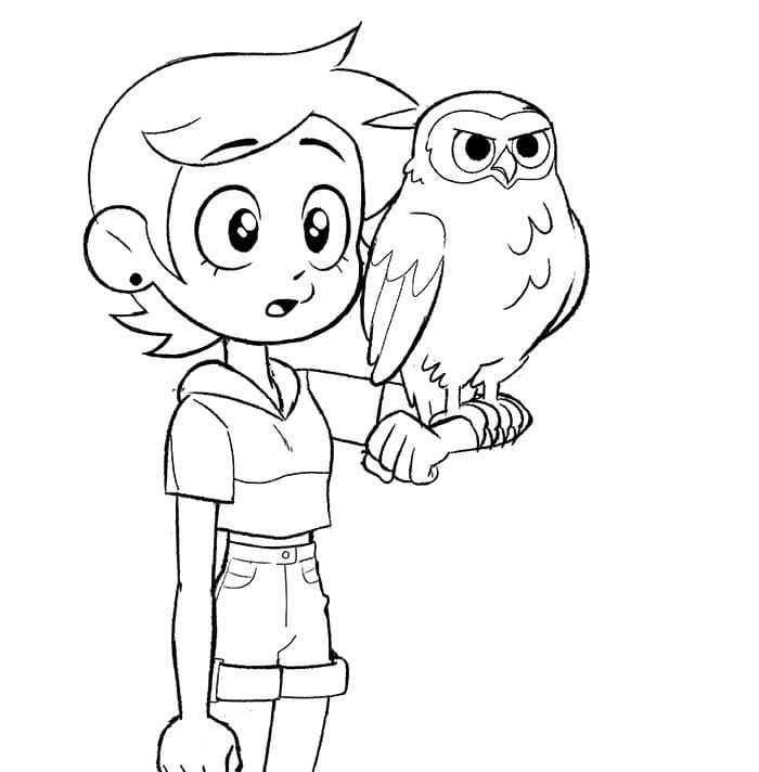 Luz Noceda and ‌Owlbert Coloring Page - Free Printable Coloring Pages